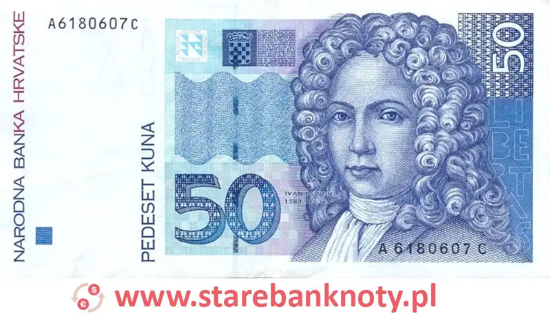 widok banknotu 50 kun chorwackich awers
 
