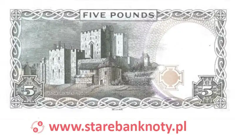 widok banknotu 5 funtów rewers edycja : 2009 rok