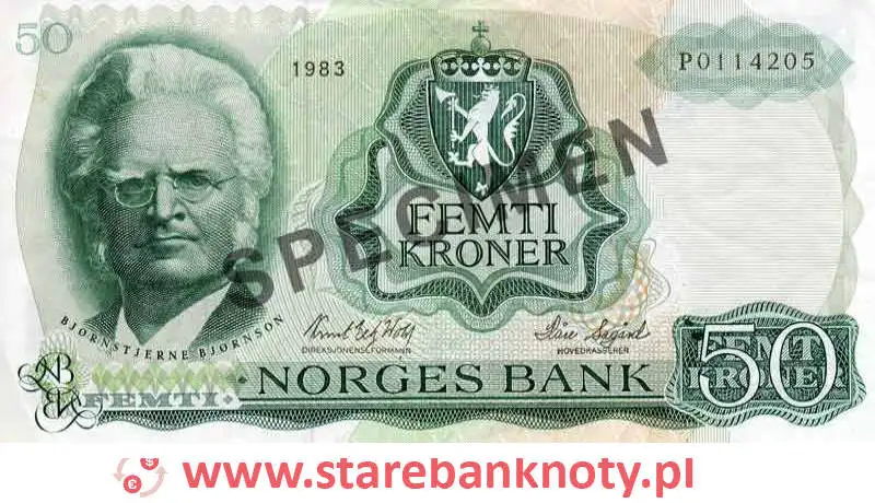 widok banknotu <b>50 koron norweskich awers</b><br/>
